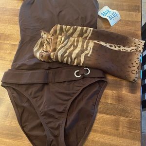 Brown Animal Print Tankini - Sz 10 NWT